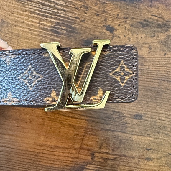 Louis Vuitton Brown and Gold Monogram Belt size 85 w/COA - Picture 6 of 7